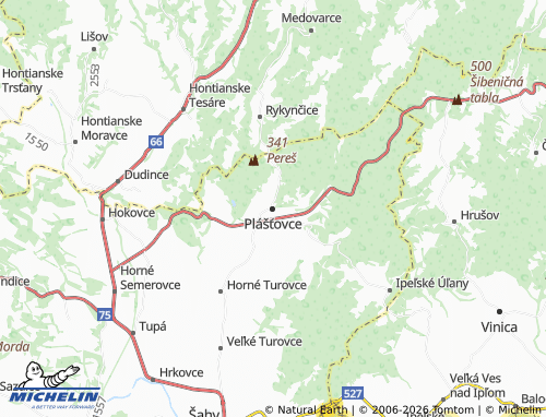 MICHELIN Plášťovce map - ViaMichelin