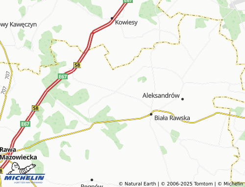 MICHELIN Chrząszczewek map - ViaMichelin