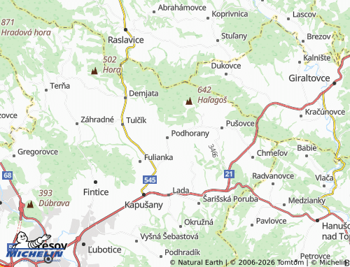 MICHELIN-Landkarte Chmeľovec - ViaMichelin