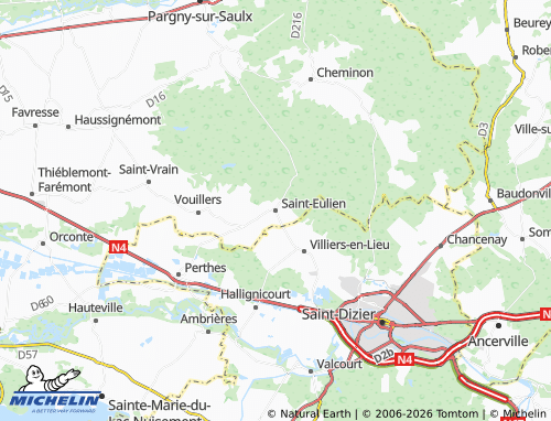 Mapa MICHELIN Saint-Eulien - ViaMichelin