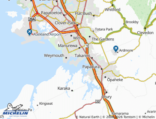 Mapa MICHELIN Wattle Downs - ViaMichelin