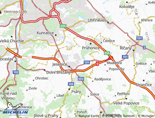 MICHELIN Zdiměřice map - ViaMichelin