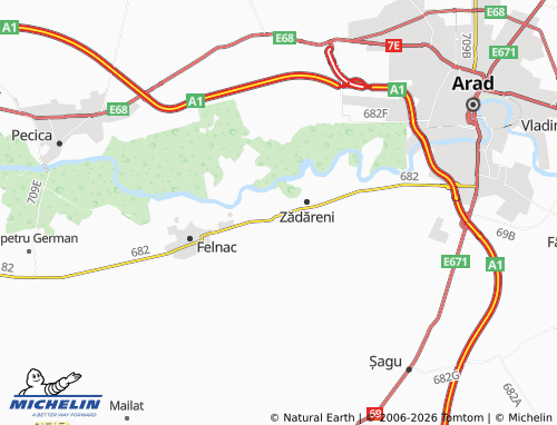 MICHELIN Bodrogu Nou map - ViaMichelin