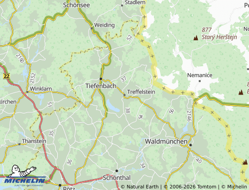MICHELIN Treffelstein map - ViaMichelin