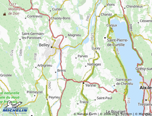 MICHELIN Parves-et-Nattages map - ViaMichelin