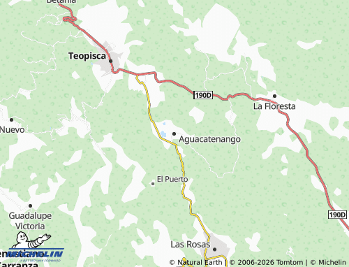 Mapa MICHELIN Aguacatenango - ViaMichelin