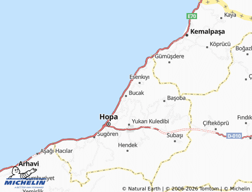 MICHELIN Bucak map - ViaMichelin