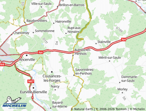 MICHELIN Aulnois-en-Perthois map - ViaMichelin