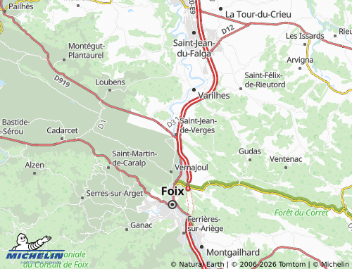 Mapa MICHELIN Saint-Jean-de-Verges - ViaMichelin