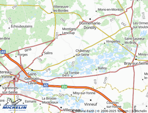 MICHELIN Châtenay-sur-Seine map - ViaMichelin