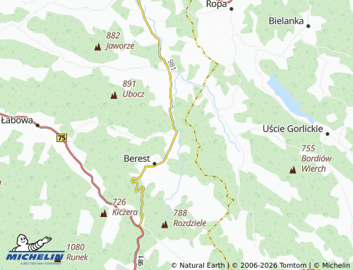 MICHELIN Polany map - ViaMichelin