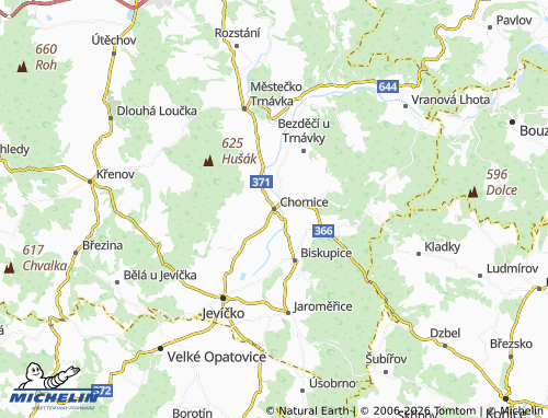 MICHELIN Chornice map - ViaMichelin
