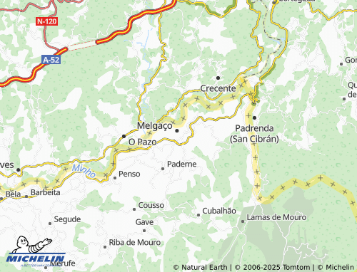 MICHELIN União das Freguesias de Vila e Roussas map - ViaMichelin