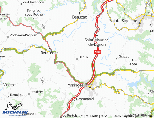 MICHELIN-Landkarte Beaux - ViaMichelin