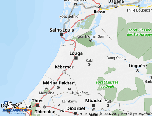 MICHELIN-Landkarte Louga - ViaMichelin