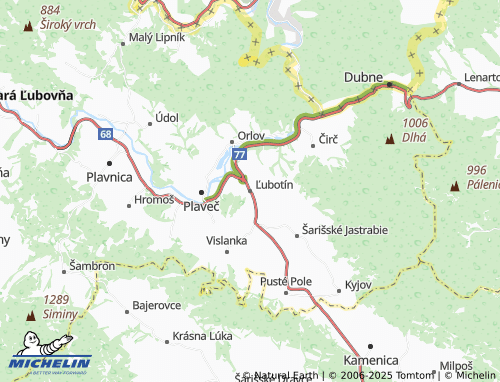 MICHELIN Ľubotín map - ViaMichelin