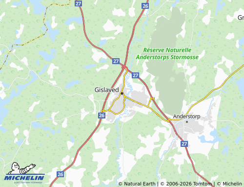 Carte MICHELIN Gislaved - ViaMichelin