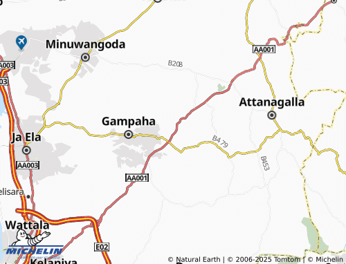 MICHELIN Weediyawatta map - ViaMichelin