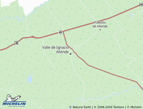 Mappa MICHELIN Valle de Allende Centro - ViaMichelin