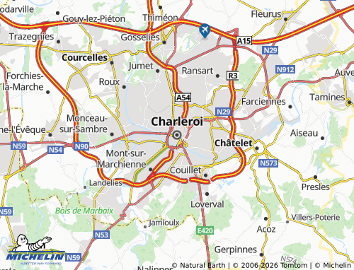Kaart MICHELIN Charleroi - ViaMichelin