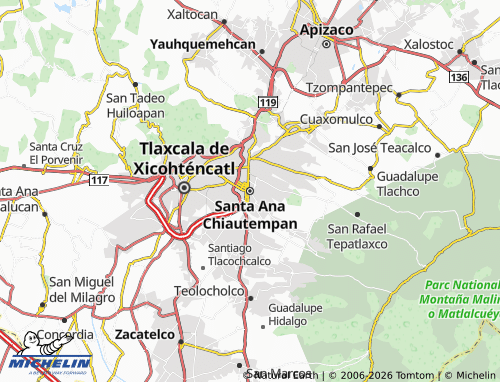 Mappa MICHELIN Santa Ana Chiautempan - ViaMichelin
