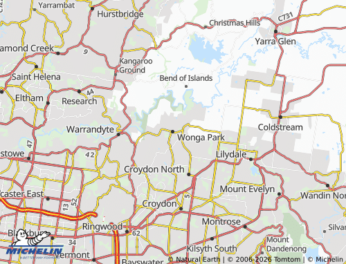 MICHELIN Wonga Park map - ViaMichelin