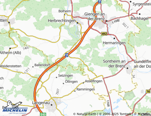 Carte MICHELIN Bissingen ob Lontal - ViaMichelin