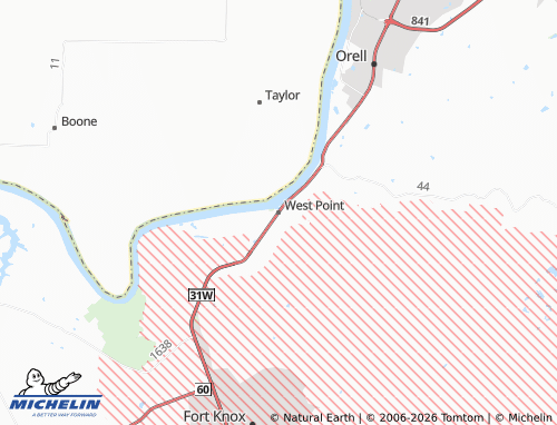 Mapa MICHELIN West Point - ViaMichelin