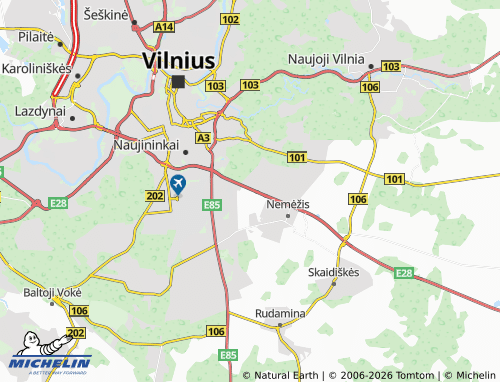 Mappa MICHELIN Ašmenos kelias - ViaMichelin