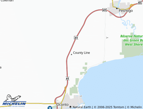 MICHELIN County Line map - ViaMichelin