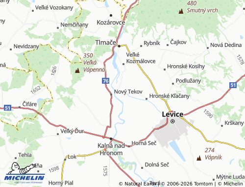 MICHELIN Starý Tekov map - ViaMichelin