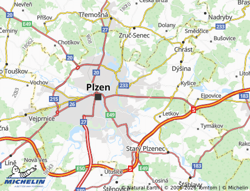 Mappa MICHELIN Plzeň 4 - ViaMichelin