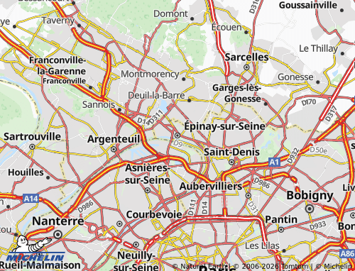 Carte MICHELIN Épinay-sur-Seine - ViaMichelin