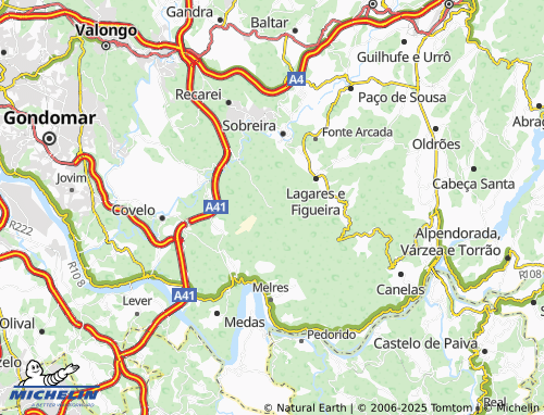 MICHELIN Santa Comba map - ViaMichelin