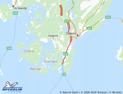 MICHELIN Grindevoll map - ViaMichelin