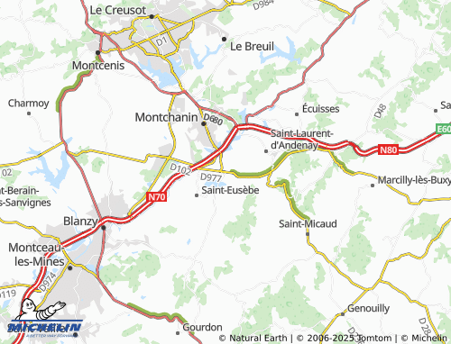 MICHELIN Montchanin-le-Haut map - ViaMichelin