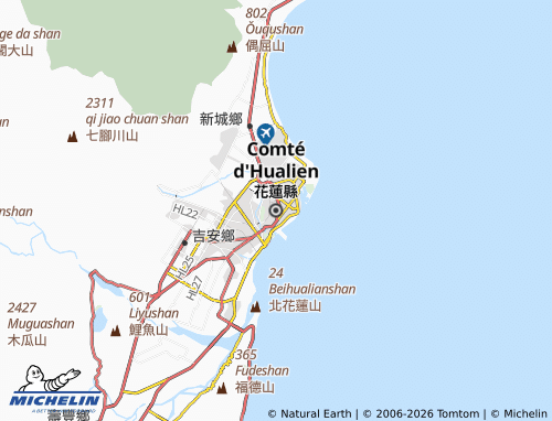 Mappa MICHELIN Contea di Hualien - ViaMichelin