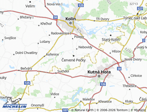 Mappa MICHELIN Červené Pečky - ViaMichelin