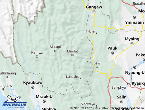 MICHELIN Mindat District map - ViaMichelin