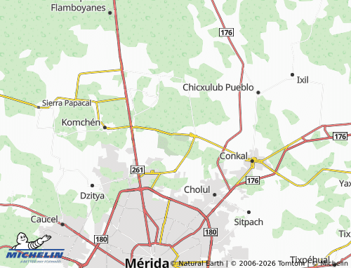 MICHELIN Dzibilchaltún map - ViaMichelin