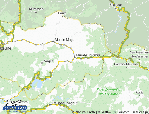 Mappa MICHELIN Murat-sur-Vèbre - ViaMichelin