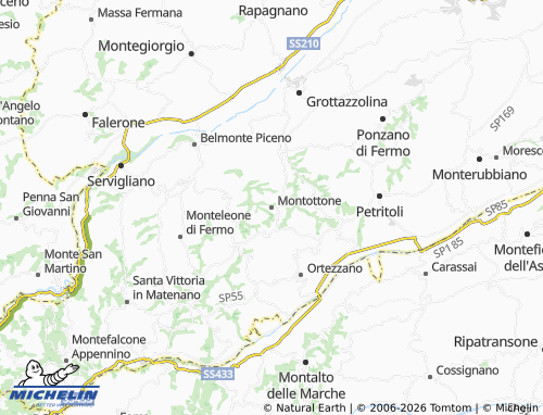 MICHELIN Montottone map - ViaMichelin