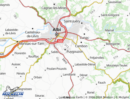 MICHELIN Puygouzon map - ViaMichelin