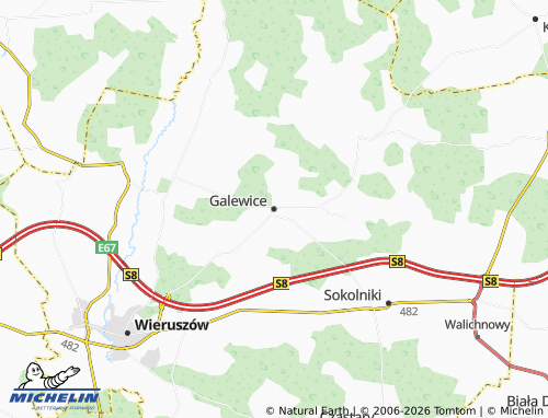 Carte MICHELIN Galewice - ViaMichelin