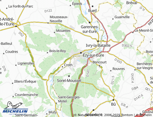 MICHELIN Saussay map - ViaMichelin