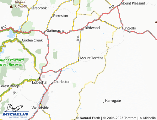 MICHELIN Mount Torrens map - ViaMichelin