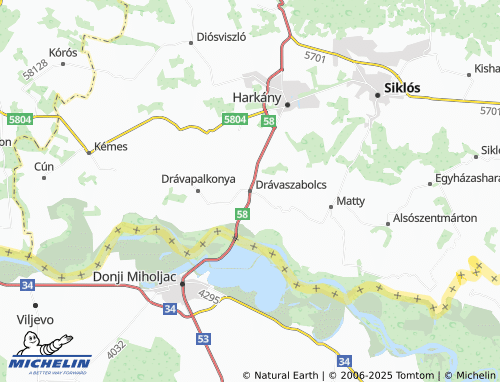 MICHELIN Drávaszabolcs map - ViaMichelin