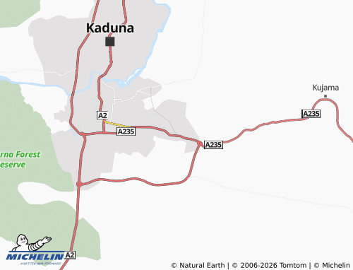 MICHELIN-Landkarte Kaduna Outlying - ViaMichelin