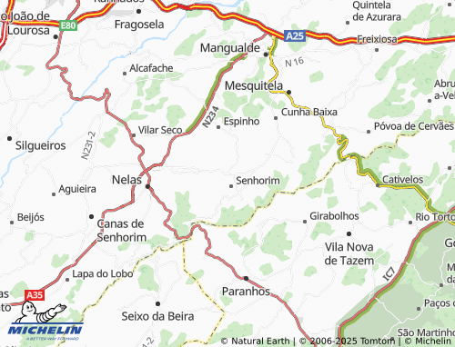 Kaart MICHELIN Carvalhas - ViaMichelin