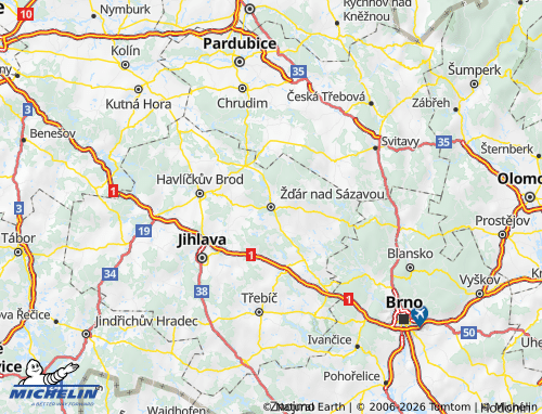 Mappa MICHELIN Žďár nad Sázavou - ViaMichelin